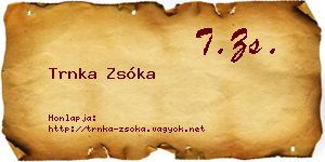 Trnka Zsóka névjegykártya